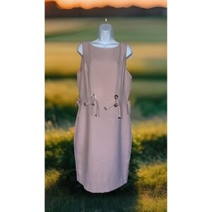 Badgley Mischka Midi Dress Women 12 Blush Pink‎ Sleeveless Elegant Classy